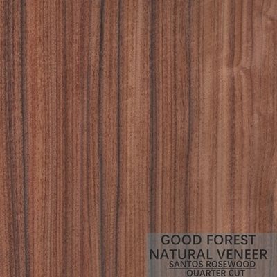 Hotel-Rosenholz-Naturholz-Furnier-Blatt des Kronen-Schnitt-Viertels gerade