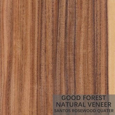 Hotel-Rosenholz-Naturholz-Furnier-Blatt des Kronen-Schnitt-Viertels gerade