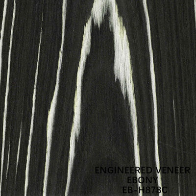 Künstliche Schwarzweiss-Farbe des Ebony Wood Veneer Flat Cut-Kronen-Korn-H878C für Hotel