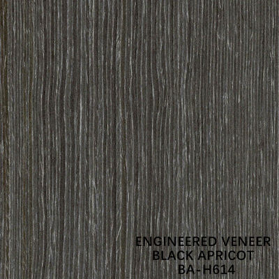 Schwarzes Aprikosen-Furnier aus rekonstituiertem Holz, H614, Viertelschnitt, gerade Maserung, 0,15–0,55 mm