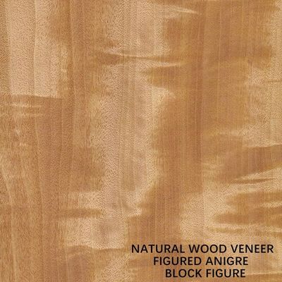 Naturholz-Furnier-Blattblock-Zahl Korn-einheitliche Farbe 0.5mm Anegre Afrika
