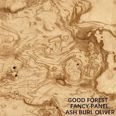 Verlängerte Größen-Fantasie natürlicher Ash Burl Oliver Wood Veneer Book Match, der für Hotel-Dekoration ISO verstärkt