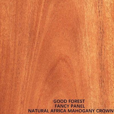 Natürliches Afrika-Mahagoniholz-Furnier-Blatt-Kronen-Korn-Standardgröße 2440*1220mm für Tür-Kabinett FSC