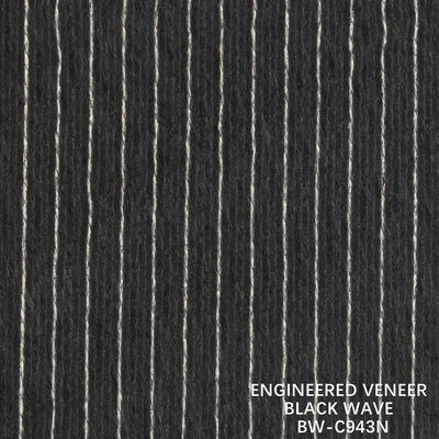 2500-3100mm Holzfurnier Schwarz Ripple 943N Schwarz und Weiß für Wandbedeckung