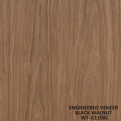 Wiedergefertigte Holzfolie Walnuss Flachgeschnittenes Kronenkorn 0,15-0,6 mm Braun Für Tür