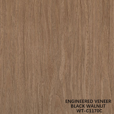 Wiedergefertigte Holzfolie Walnuss Flachgeschnittenes Kronenkorn 0,15-0,6 mm Braun Für Tür