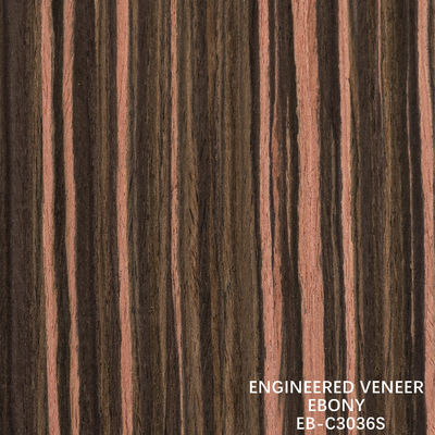 Künstliche Ebenholz Veneer vertikales Korn Rot Farbe 2200-3100mm Länge für Hoteldekoration