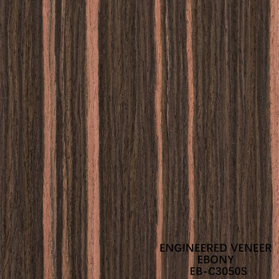 Künstliche Ebenholz Veneer vertikales Korn Rot Farbe 2200-3100mm Länge für Hoteldekoration