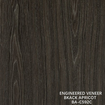 Top A Verarbeitung von Holz Veneer gewaschen Schwarz Apricot Krone Korn Dunkle Farbe Für Hotel Schrank Dekoration