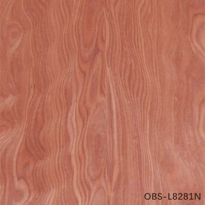 Neues Design von rekonstituiertem Holz Veneer Phoenix's Tail Figur Obs-L8281n/858n Rot Farbe Für Hoteldekoration 0,45mm