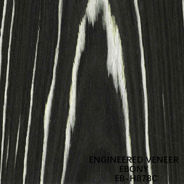 Künstliche Schwarzweiss-Farbe des Ebony Wood Veneer Flat Cut-Kronen-Korn-H878C für Hotel