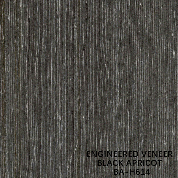 Schwarzes Aprikosen-Furnier aus rekonstituiertem Holz, H614, Viertelschnitt, gerade Maserung, 0,15–0,55 mm