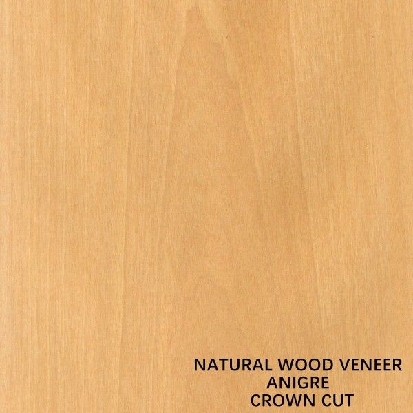 Dekoration Natürliche Anigre Holz Veneer Flachgeschnittenes Kronenkorn 0,18-0,55 mm Dicke