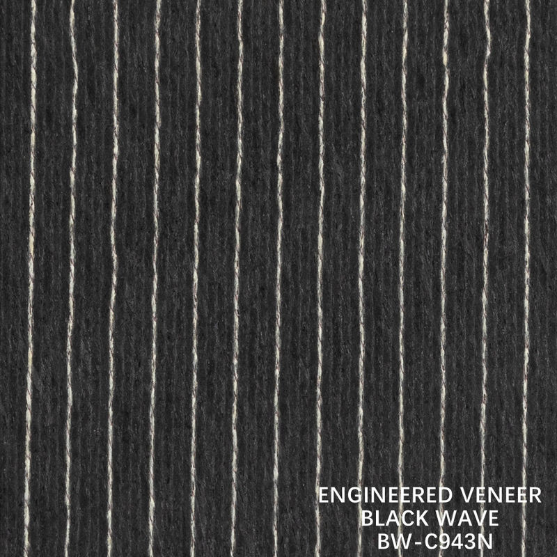 2500-3100mm Holzfurnier Schwarz Ripple 943N Schwarz und Weiß für Wandbedeckung