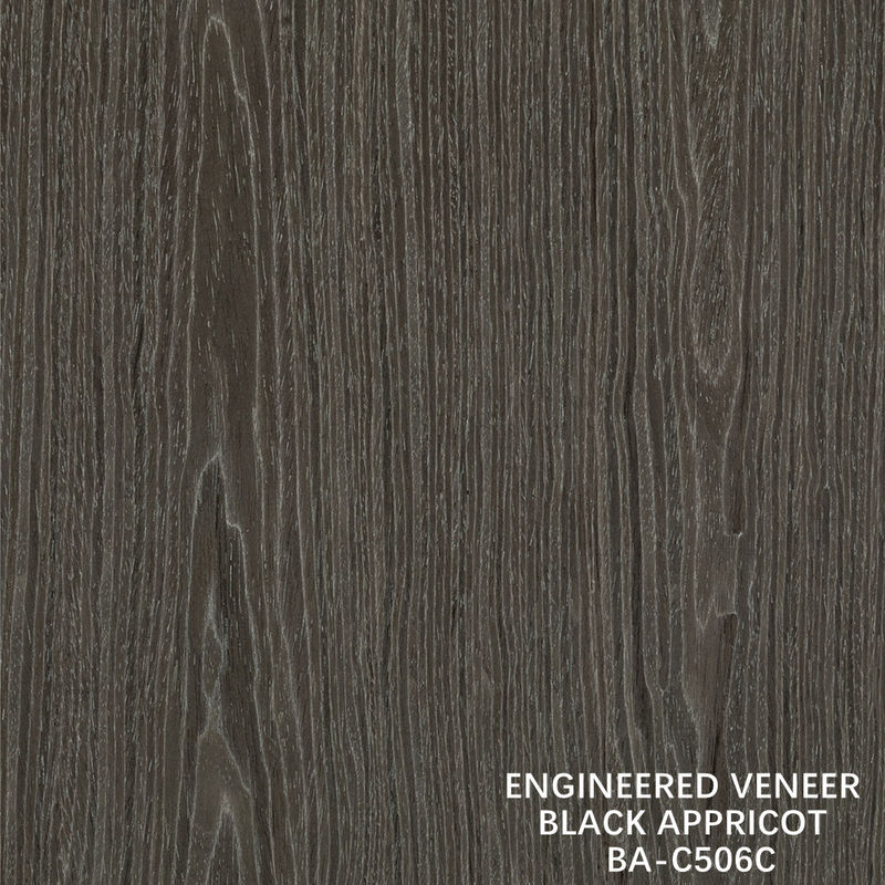 Top A Verarbeitung von Holz Veneer gewaschen Schwarz Apricot Krone Korn Dunkle Farbe Für Hotel Schrank Dekoration