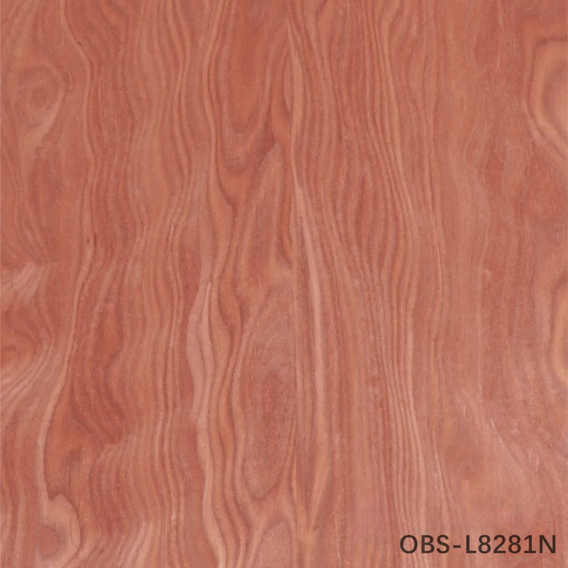 Neues Design von rekonstituiertem Holz Veneer Phoenix's Tail Figur Obs-L8281n/858n Rot Farbe Für Hoteldekoration 0,45mm