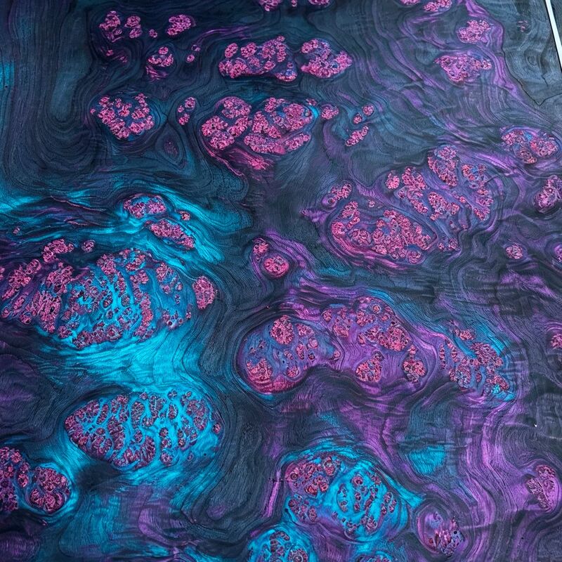 Buntes schillerndes pflanzengefärbtes Naturholzfurnier, umweltfreundliches dekoratives Holzfurnier für Schränke, Türen, Möbel und Innendekoration