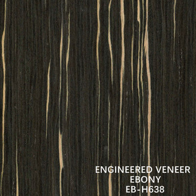 Kundengebundene wieder hergestellte gerades Korn-Stärke Ebony Wood Veneers H638 0.15-0.6 Millimeter-Papier-Rückseite von China-Hersteller