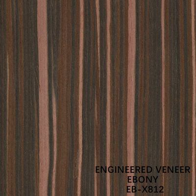 Kundengebundener Service für Reconstituted zusammengesetzter Ebony Wood Veneer X812 gerader Schnitt-helle Farbe schor zurück für Tür
