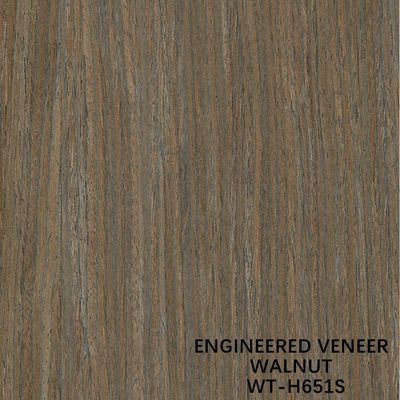 Braunes Simulations-Schwarzwalnuss-Furnierholz H651S mit gerader Maserung im Viertelschnitt für Hotel 0,4 mm
