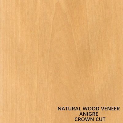 Dekoration Natürliche Anigre Holz Veneer Flachgeschnittenes Kronenkorn 0,18-0,55 mm Dicke