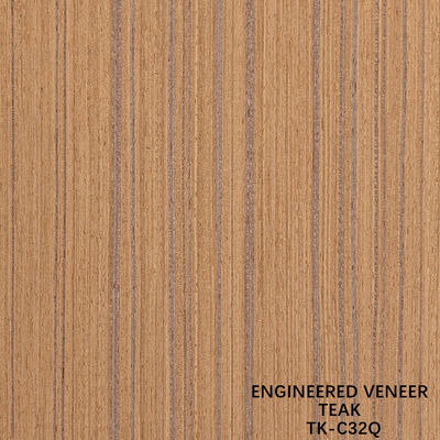Viertelschnitt aus technisiertem Teakfurnier 2500*640mm Normale Größe, gerader Maserung, für Hoteldekoration TK-32Q/1690Q
